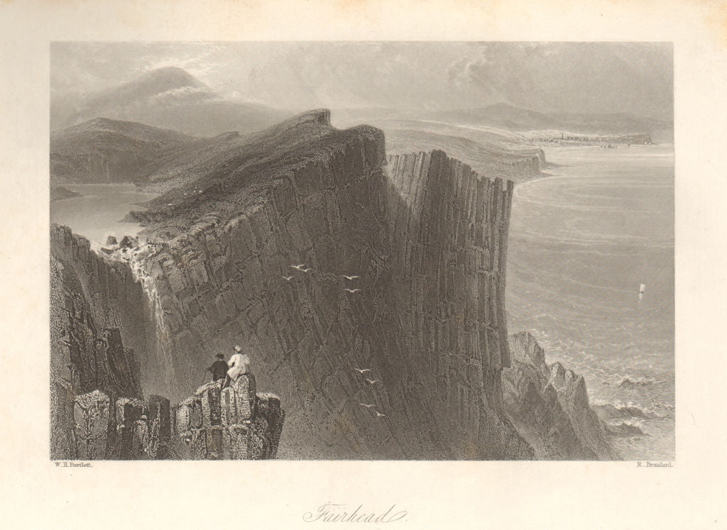 Fair Head, County Antrim. Northern Ireland. Ulster. Benmore 1843 old print